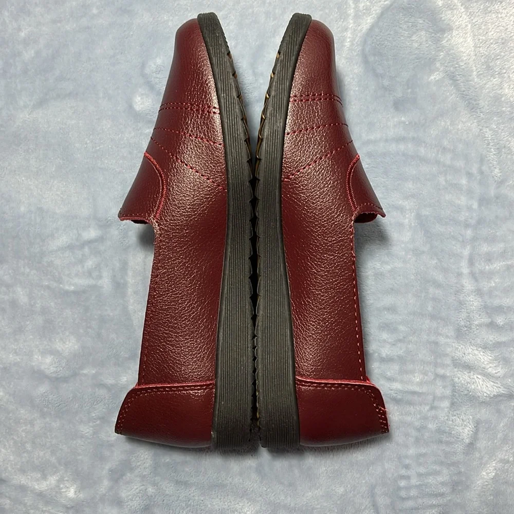 Women's Stylish Burgundy Loafers with Stud Detail - Picture 3 of 7
